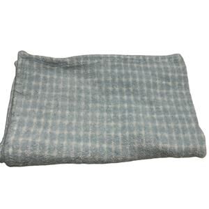 Tahari Blue White Print Baby Blanket Fleece